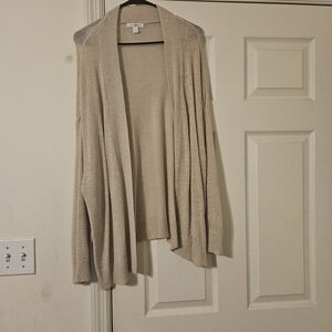 Roz & Ali Beige Open-Front Cardigan